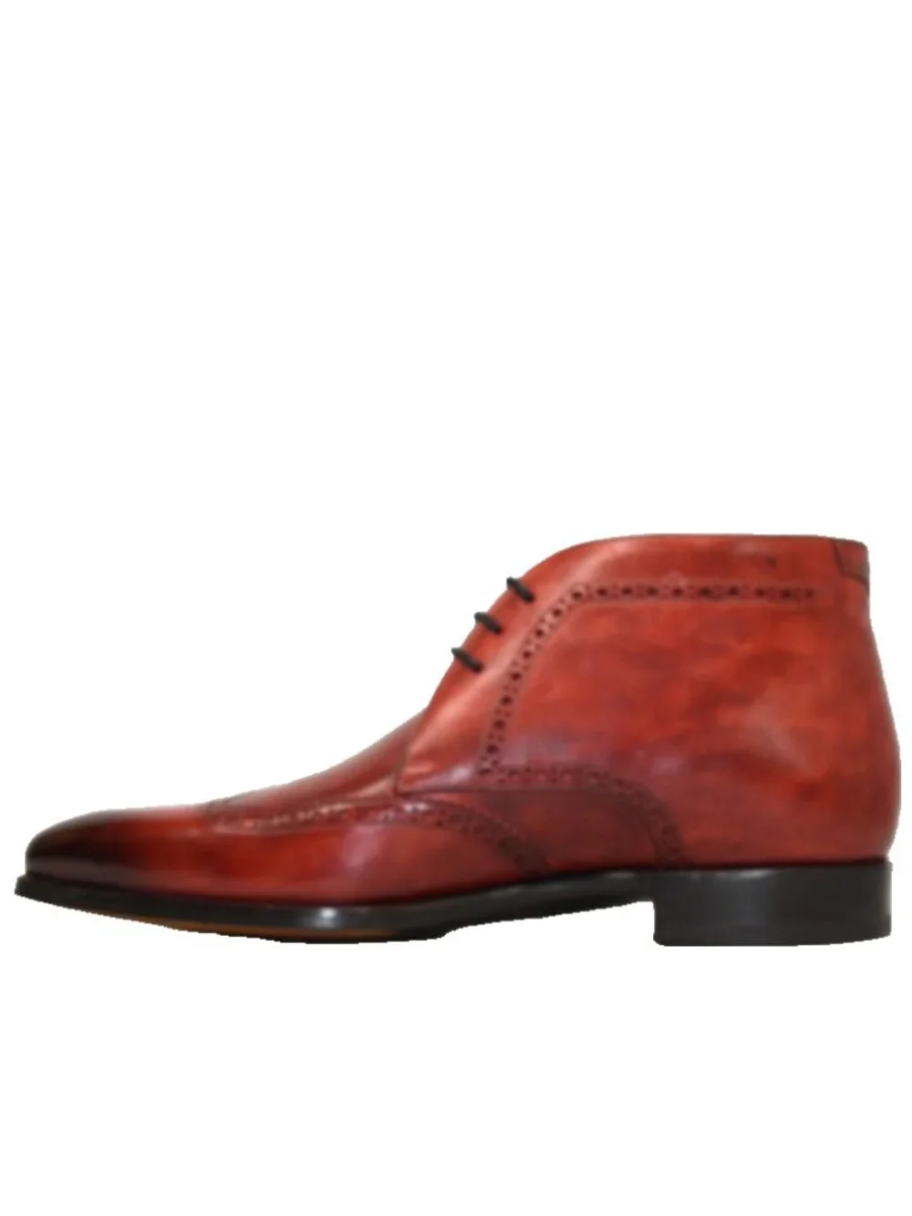 New! Magnanni Leather Brogue Wingtip Chukka 8 US Seleccion Red 19888 DD543 41